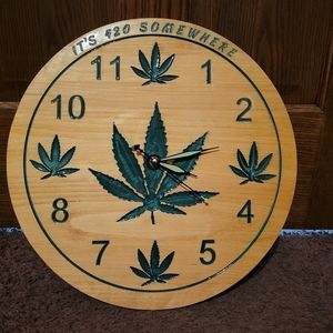 16 inch Epoxy filled marijuana clock